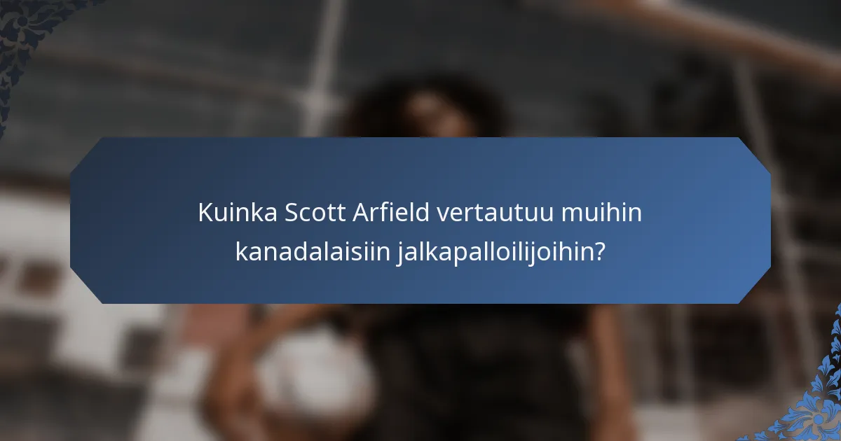 Kuinka Scott Arfield vertautuu muihin kanadalaisiin jalkapalloilijoihin?